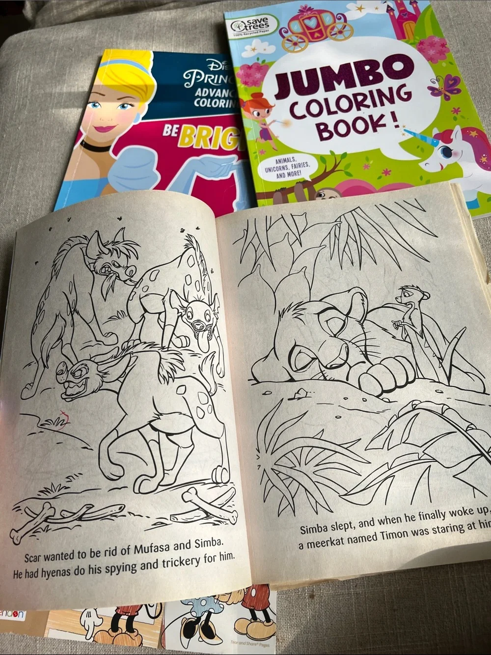 Disney Kids Coloring Book Bundle - Yellow, Pink, Blue & White Covers